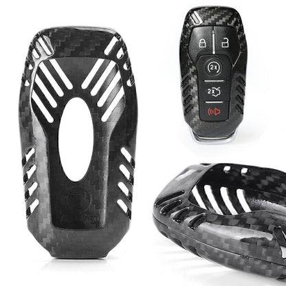 ya 5 8.7 Remote Key Fob Cover Case Fit for Ford for Mustang 2015 2016 key case Carbon Fiber Black