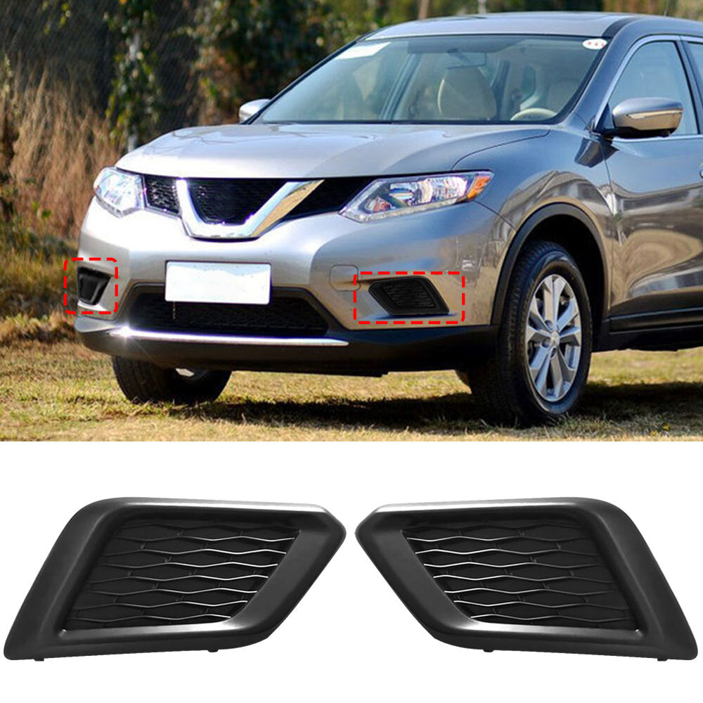 ya 1 7.4 for Nissan Rogue 2014-2016 Front Bumper Insert Grille Fog Light Cover Bezel