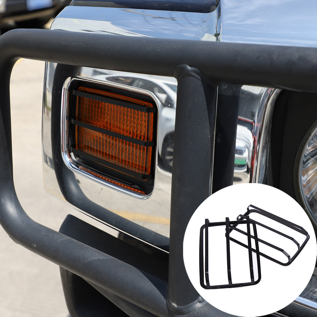 ya 4 6.17.2 Carbon Steel Front Turn Signal Cover Protective Grille Suitable for HUMMER H2 2003 - 2009
