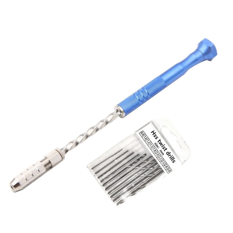 ya 25 DIY Tools Set for Epoxy Resin Blue Semi Automatic Pin Hand Twist Drill