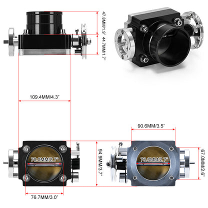 ya 5 8.7 Throttle Body Universal 70MM 2.75 Adapter for Dodge for Ram 5.7L 6.1L 6.4L Hemi