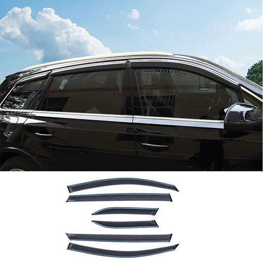 ya 4 6.17 for Audi Q7 2020-2023 Window Visor Vent Shade Sun Rain Guard Deflector Cover 6Pc
