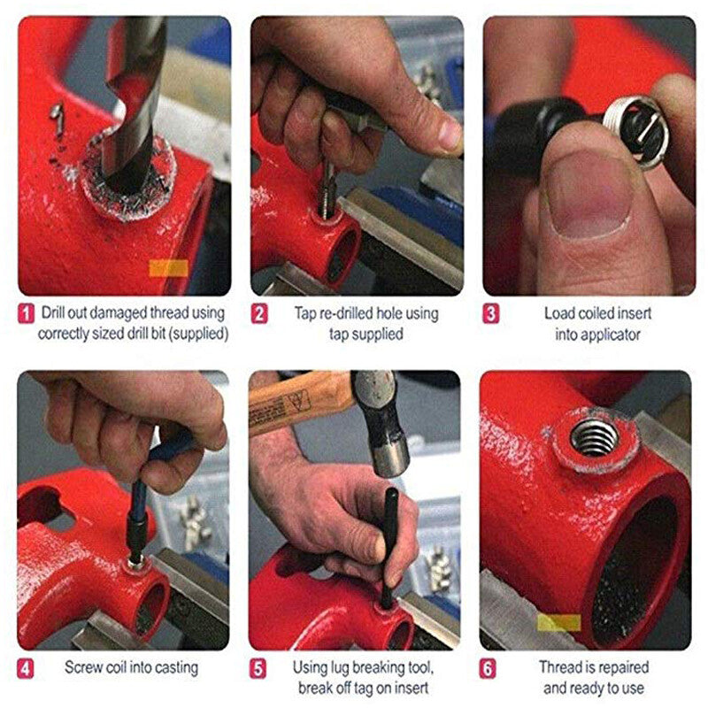 ya 5 8.7 Metric Thread Repair Insert Kit M2/3/4/5/6/8/10/12/14 Helicoil Car Auto Coil