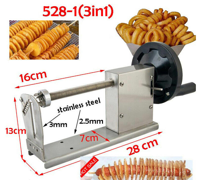 ya 26 Manual Curly ies Twister Hot Dog Spiral Potato Cutter Tor do Potato Slicer