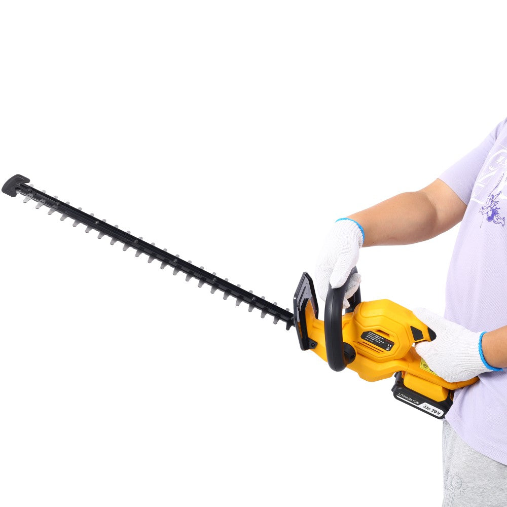 ya 28 20V Cordless Yellow Hedge Trimmer - 22 Inch Steel Blade,Battery&Charger Included