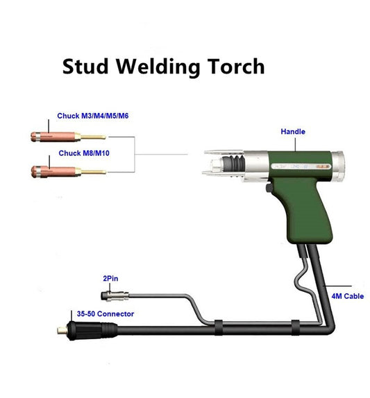 Stud Welding Gun Bolt Plate Welding Machine Accessories With 4M Cable