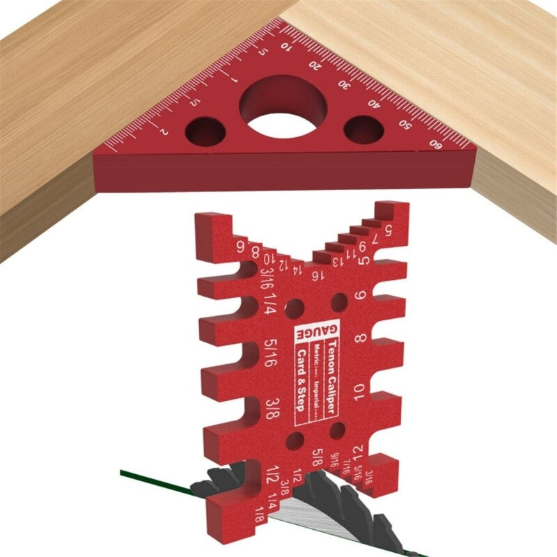 ya 26 Woodworking Tools Card Gauge Dovetail Jig Tenon Caliper with Triangle Ruler