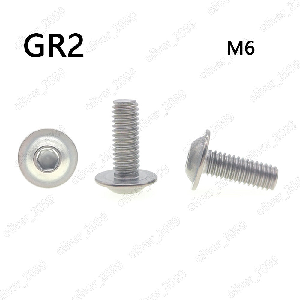 M6 Titanium GR2 Hexagon Socket Button Head Screws With Collar ISO7380.2