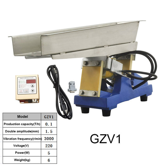 GZV Small Vibrating Feeder Electromagnetic Shaking Feeding Machine w/ Controller