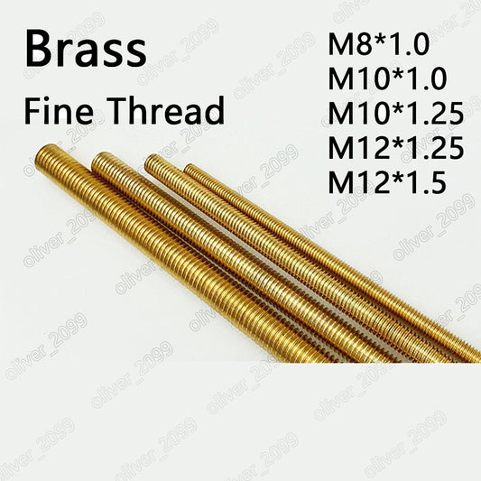 Fine Thread Brass Threaded Rods Metric Thread Studs Bolts M8 M10 M12