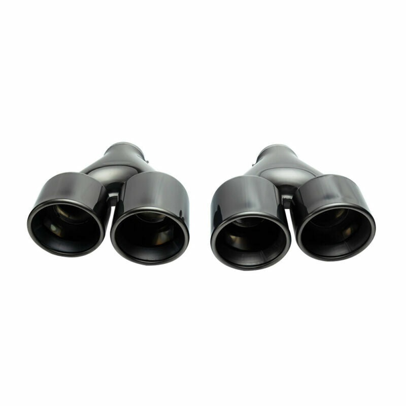 ya 4 6.17.2 2PCS Universal 2.5'' ID 4'' OD Tips End Dual Tip Double Wall Tips BLK
