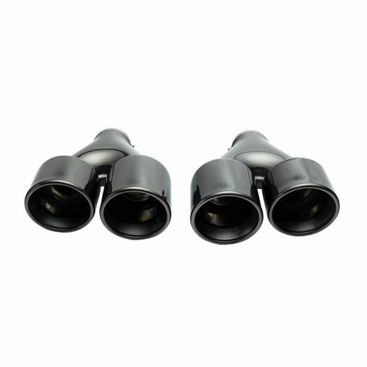 ya 4 6.17.2 2PCS Universal 2.5'' ID 4'' OD Tips End Dual Tip Double Wall Tips BLK