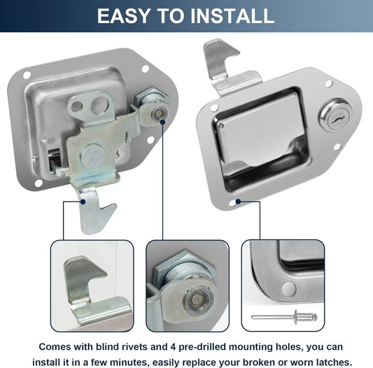 ya 2 7.15 1 Double Truck Tool Box Latch Stainless Steel Tool Box Handle Latch Paddle Lock 2 Pieces