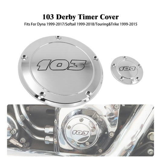 ya 1 7.4 Chrome 103 Derby Timing Timer Cover for Harley Touring Road Electra Glide 99-15