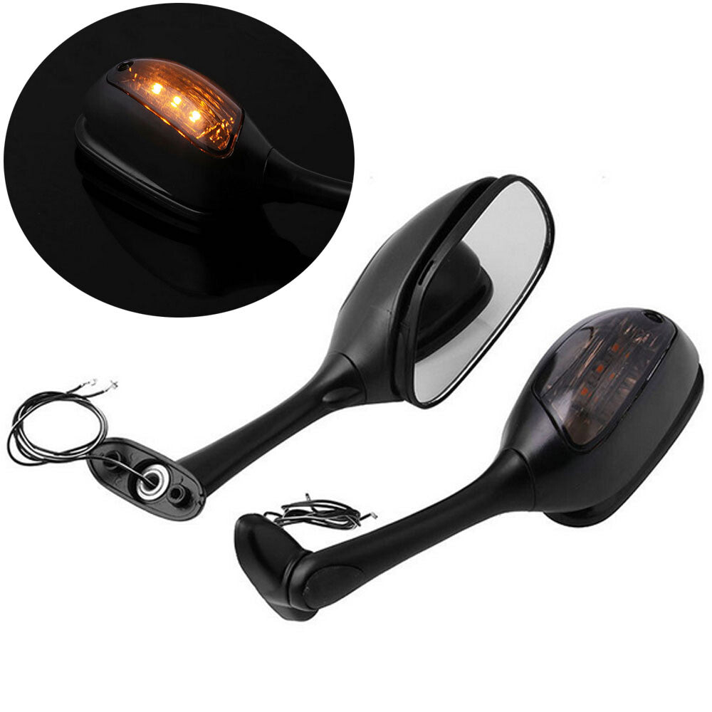 ya 4 6.21 With light Rotatable Rear View Side Mirrors Fit for Suzuki GSXR600/750 GSXR1000