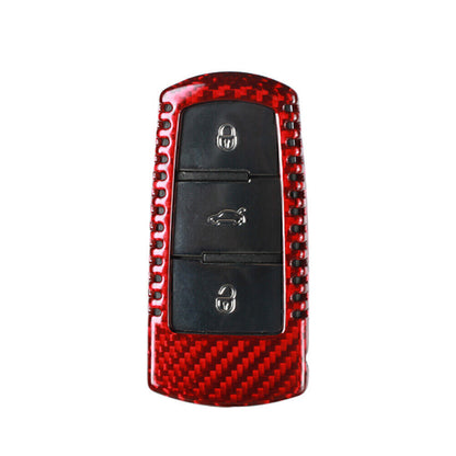 ya 5 8.7 Car Remote Key Fob Cover Case Fit 2009-2012 for VW CC for Passat B6 Carbon Fiber Red wa