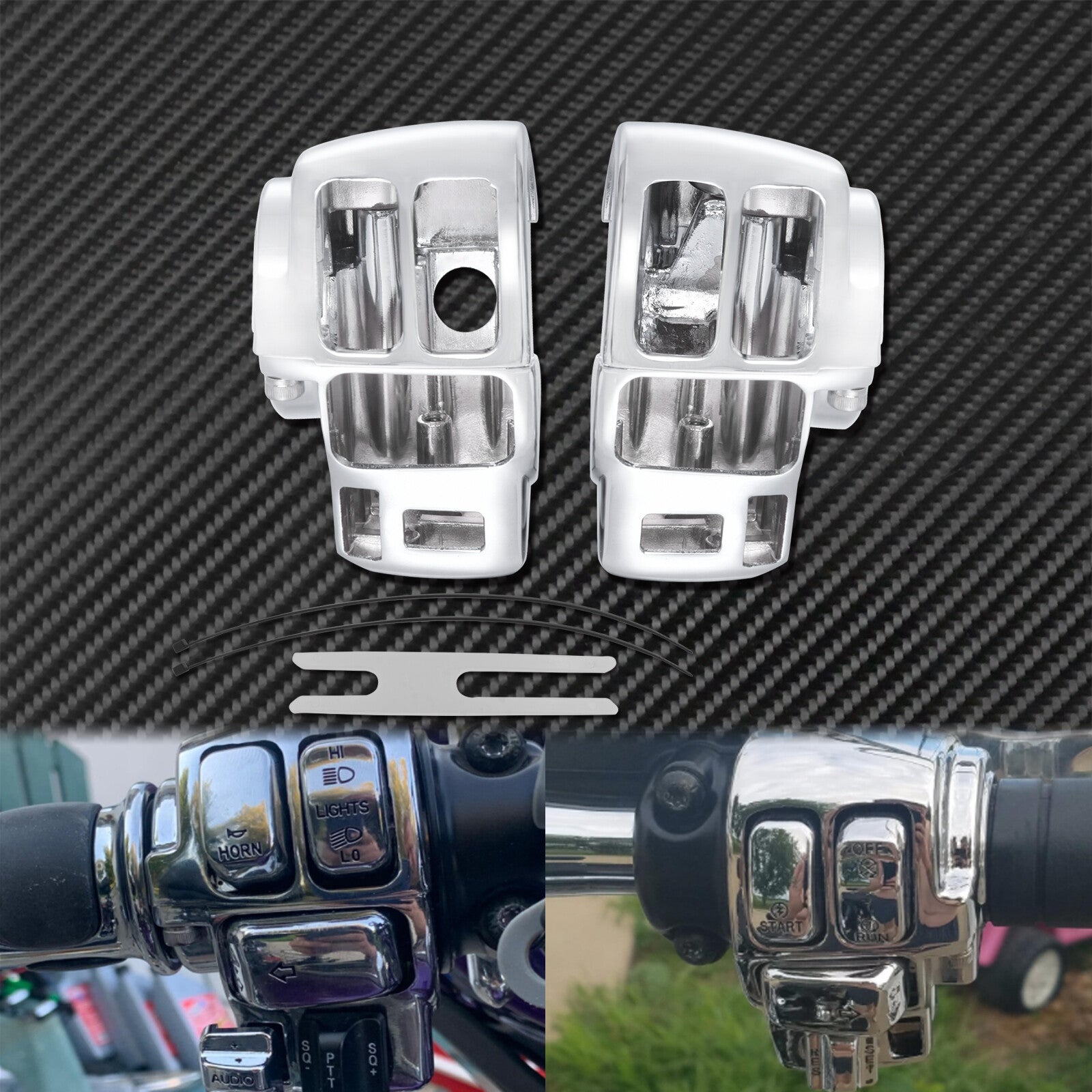 ya 1 7.4 Chrome Hand Control Switch Housing Cover Fit for Harley Touring Glide 1996-2013