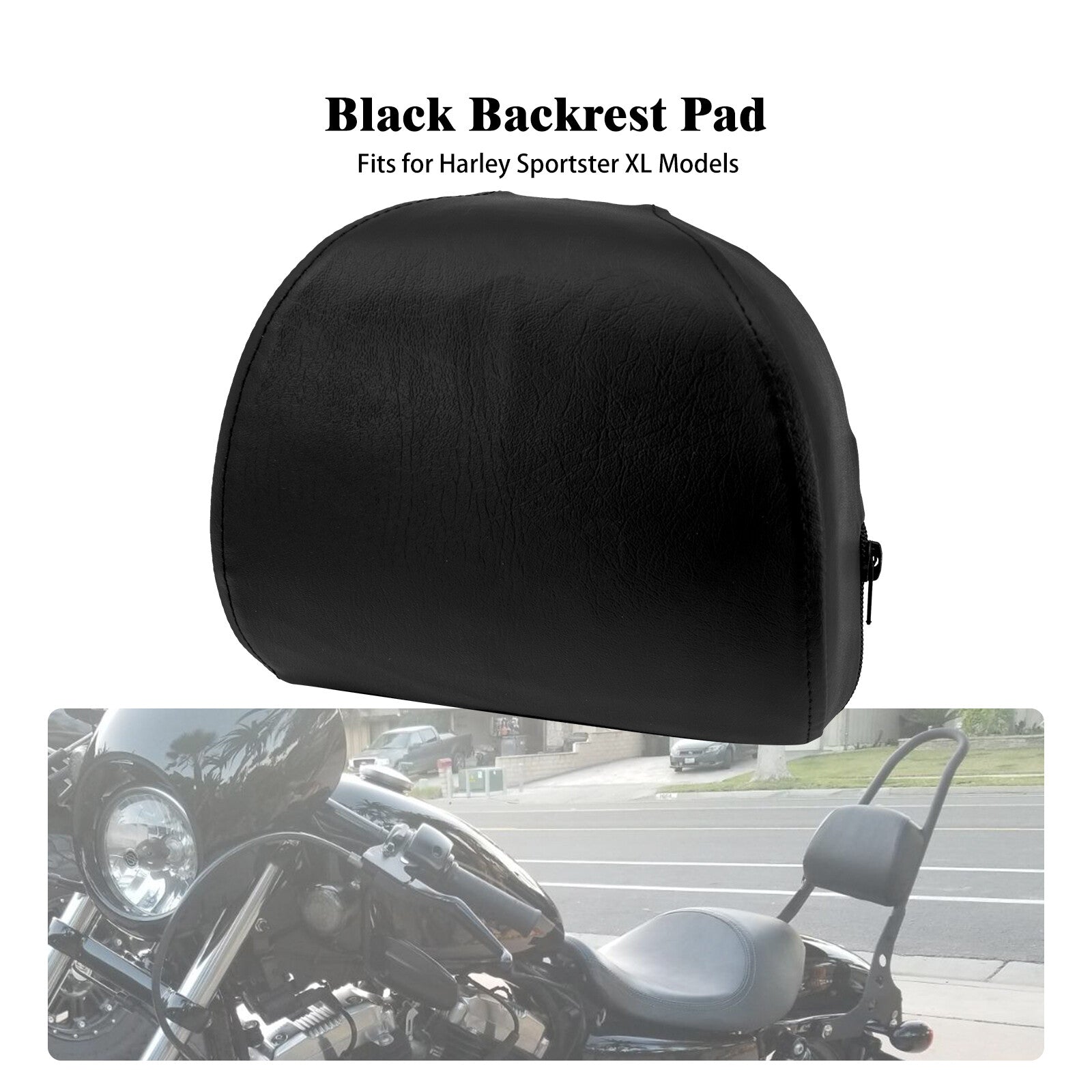 ya 3 6.25.3 Passenger Sissy Bar Backrest Pad for Harley Sportster XL883 1200 48 72 2004-2022