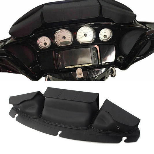 ya 12 5.21 3Pouch Windshield Batwing Fairing Pocket Bag for Harley Touring FLHX FLHTK FLHXS