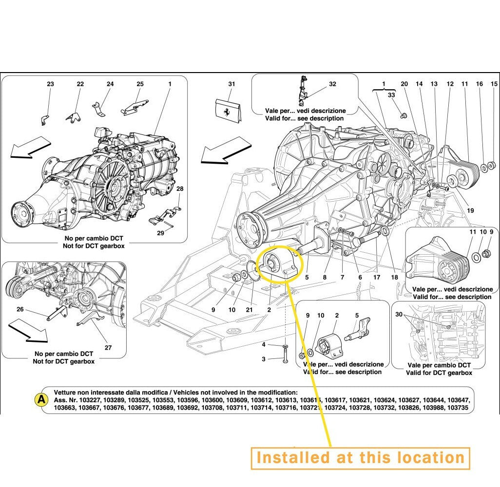 ya 5 8.7 for for Ferrari California for MAN ual Transmission Parts (with bracket) OE: 239753
