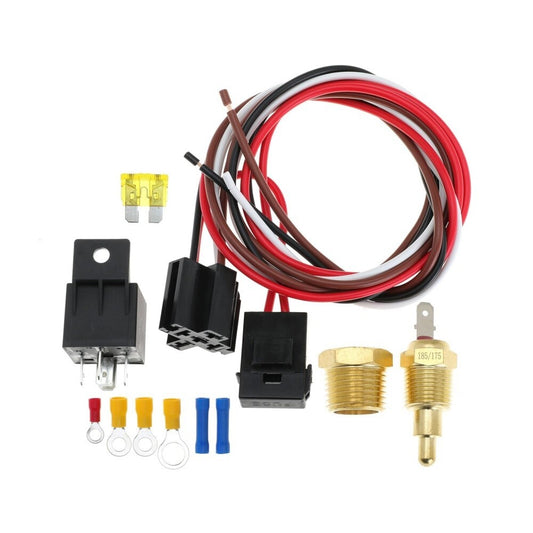 ya 12 5.22.2 Electric Fan Wiring Kit Engine Fan Thermostat Radiator Kit 185 On 175 Off 40 AMP
