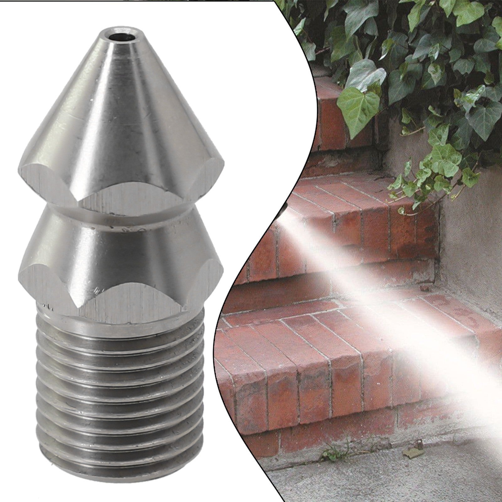 ya 26 1/4M Pressure Washer Drain Sewer Cleaning Pipe ter Spray Nozzle 4