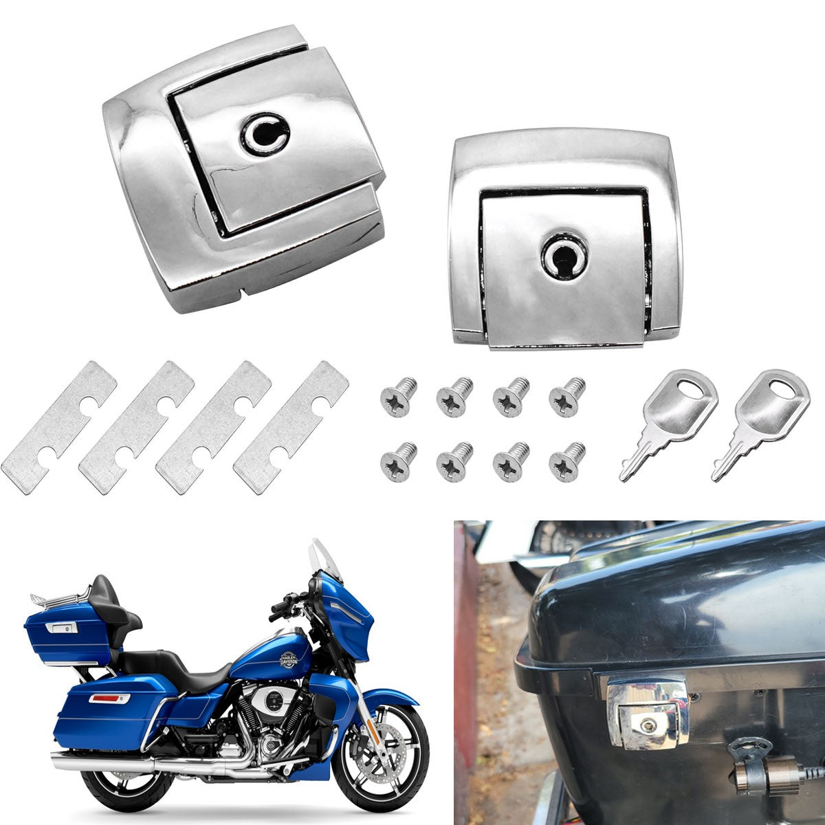 ya 12 5.21 2x Tour Pack Latches Lock Razor Chopped for Harley Road Glide FLTRX 2015-2018