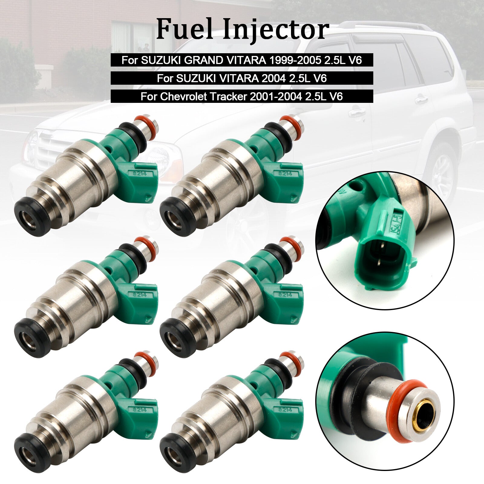 ya 1 8.5.2 6PCS Fuel Injector 15710-67D00 for Suzuki Grand Vitara Tracker 2.5L JS4J-5