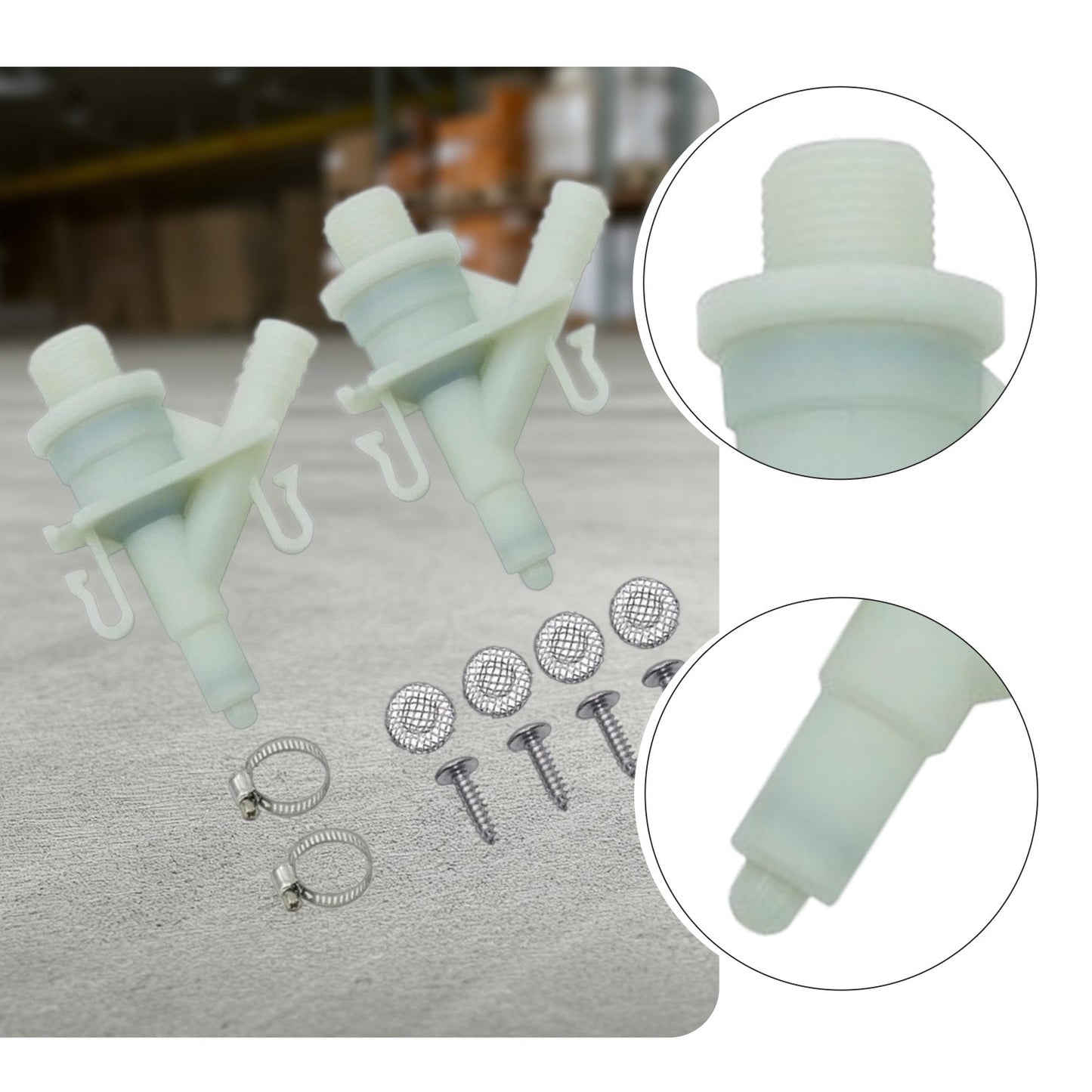 ya 10 5.28.2 2x Plastic Water Valve Kit For Dometic 300 310 320 Series RV Toilet Repair FluiH