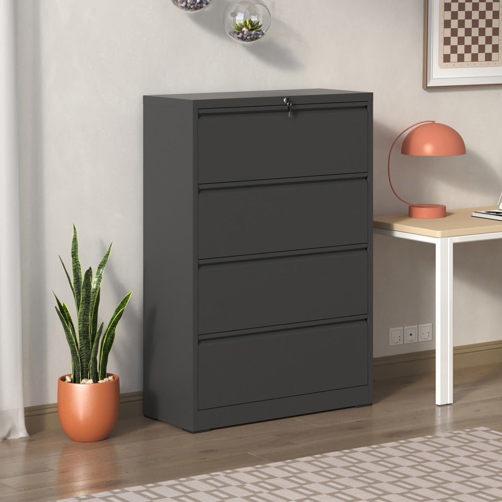 ya 16 Metal 4 Drawer Vertical File Storage Cabinet Filing Cabinet with Lock for Office