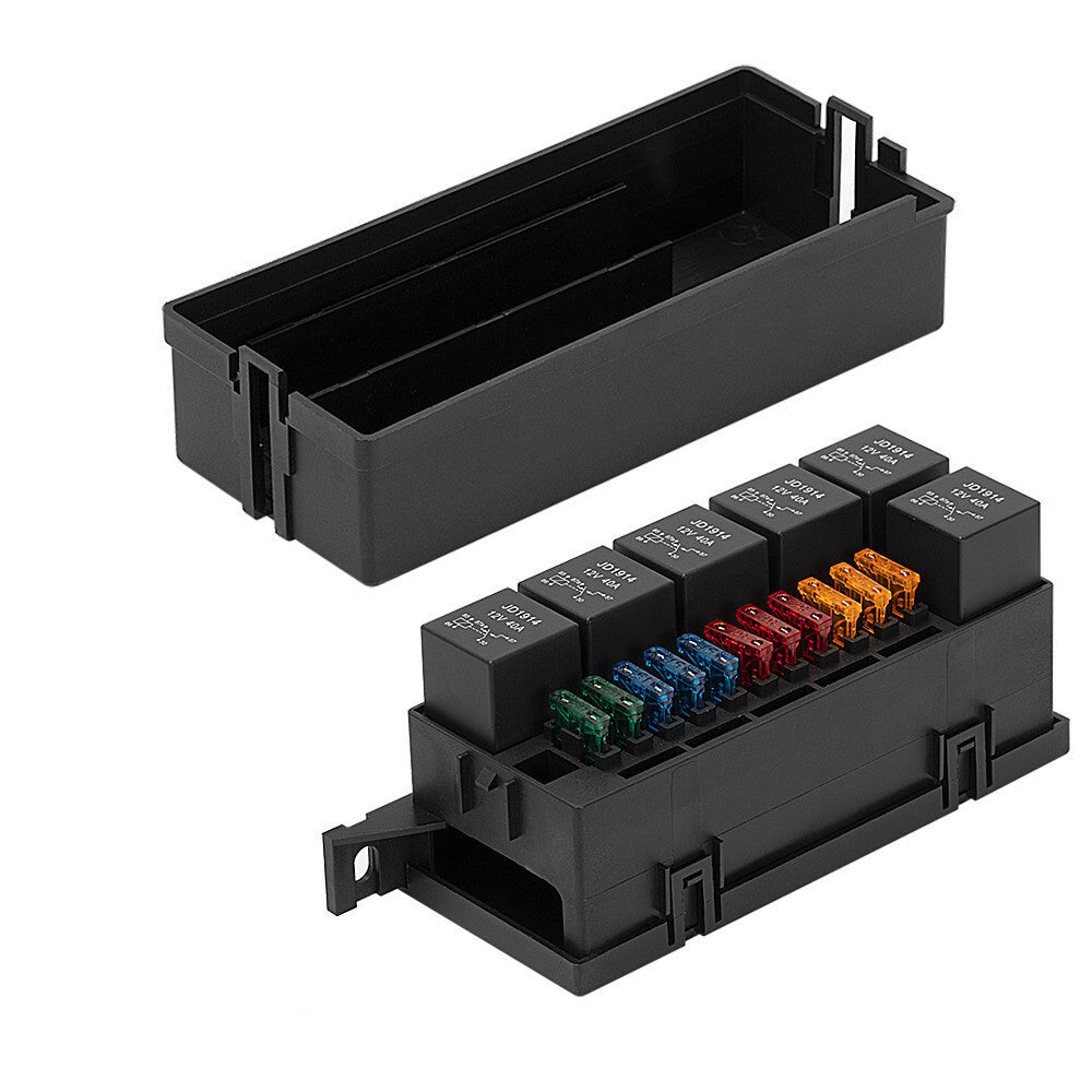 ya 5 8.7 11-Way Relay Fuse Box Kit 12V 40A W/6 Relays And 11 Fuses For Car Trunk Marine