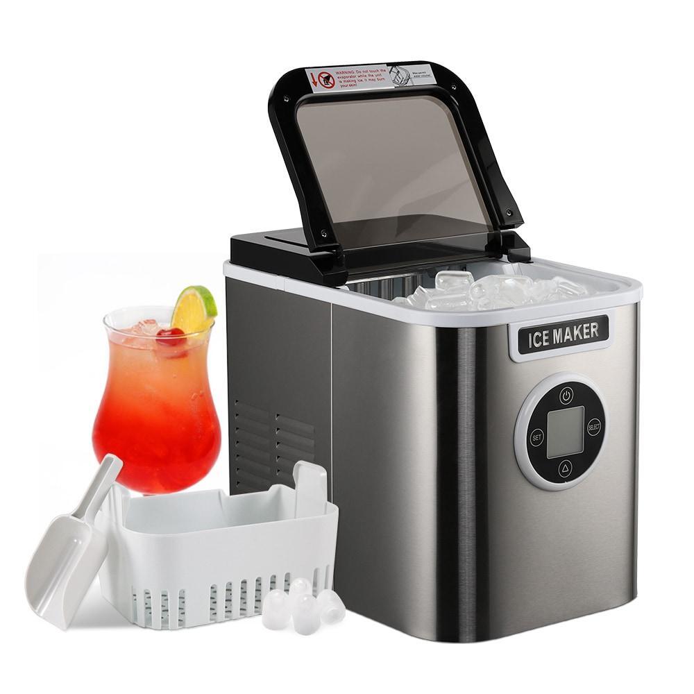 ya 28 26.5lbs/24H Countertop Ice Maker 9 Bullet Ice in 7 Mins, Self-Cleaning Stainless