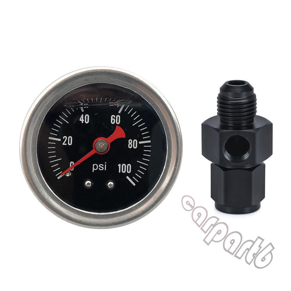 ya 2 6.26 Fuel pressure gauge fluid pressure 0-100psi 1/8 inch NPT with 6 adapter