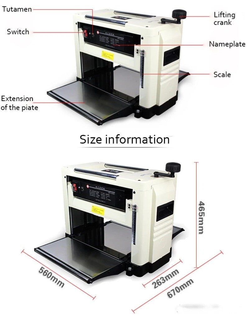 ya 25 Electric Wood Surface Thickness Planer Thicknesser Machine for Woodworking