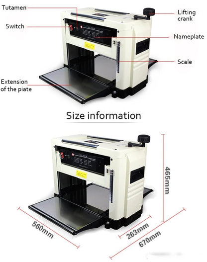 ya 25 Electric Wood Surface Thickness Planer Thicknesser Machine for Woodworking