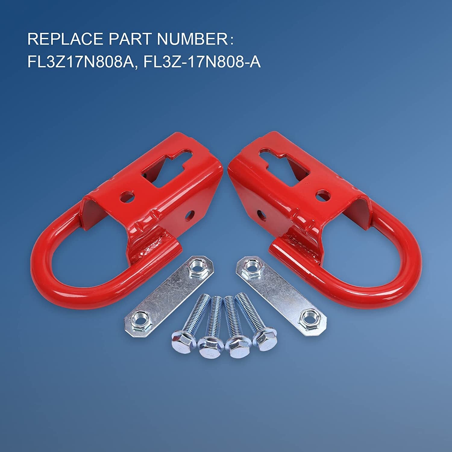 ya 5 8.7 2-Piece Tow Hook FL3Z17N808A with Hardware Front for 2009-2019 for Ford F150 New