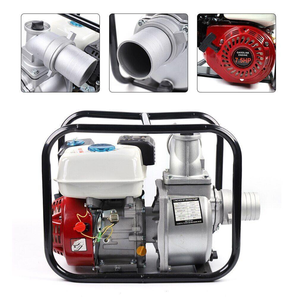ya 25 Gasoline Water Pump 7.5 HP Portable Gas Powered Water Transfer Pump With Engine