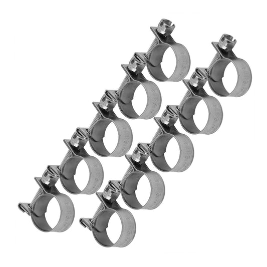 ya 14 10pcs 13mm-15mm Stainless Steel Fuel Line Pipe Hose Clamp Clip Tools