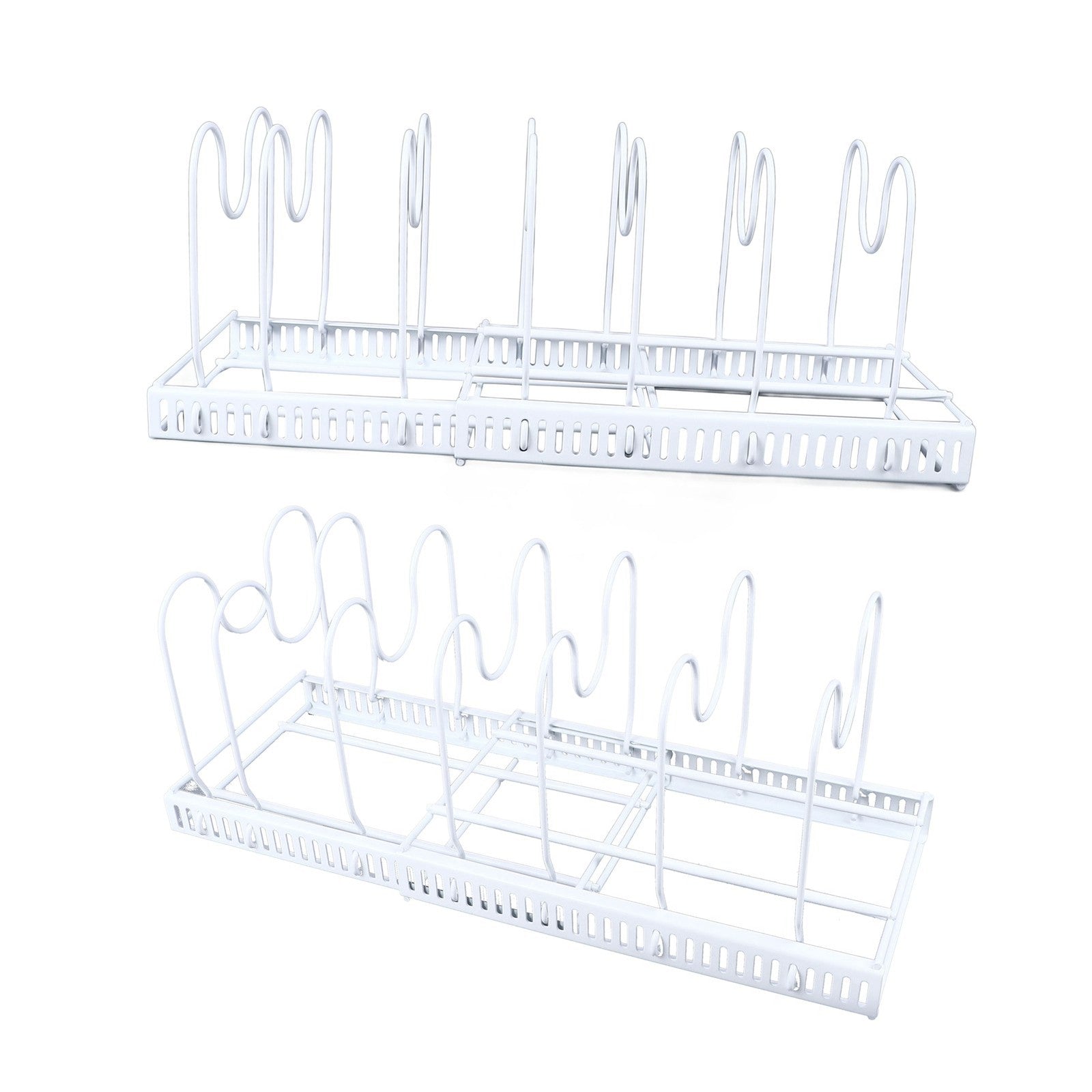 ya 25 Tabletop Pot Pan Organizers Rack Iron Adjustable With 7 Dividers Expandable