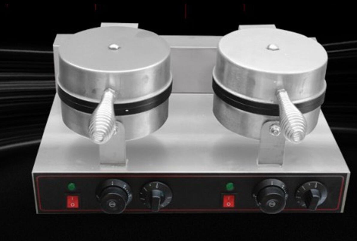 ya 25 110V / 220V Commercial Ice Cream Cone Machine Electric Waffle Maker Dual Baker