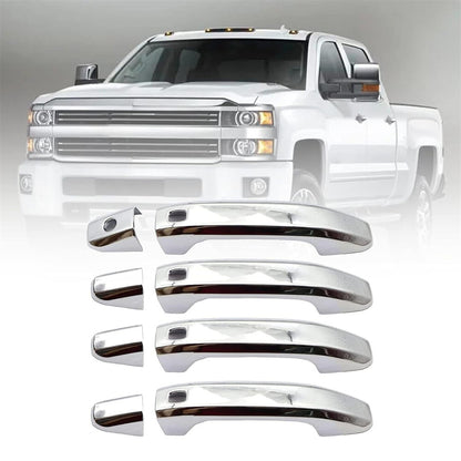 ya 5 8.7 4 Sets Chrome Door Handle Cover w/ for Smart for GMC for Sierra 1500 2500/3500HD 2020-21