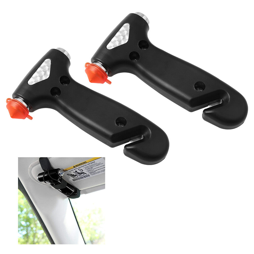 ya 28 2x Car Escape Tool Safety Life Hammer Emergency Seatbelt Cutter Window Breaker