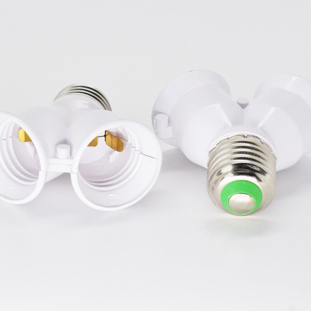 ya 14 5pc LED Light Lamp Bulb Socket 1 E27 Male to 2 E27 Female Y Type Spliter Adapter