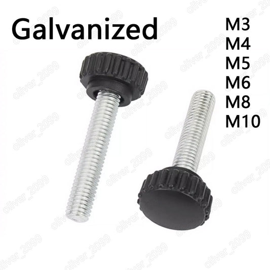 Galvanized Steel Black Plastic Round Head Knurled Thumb Screw M3 M4 M5 M6 M8 M10