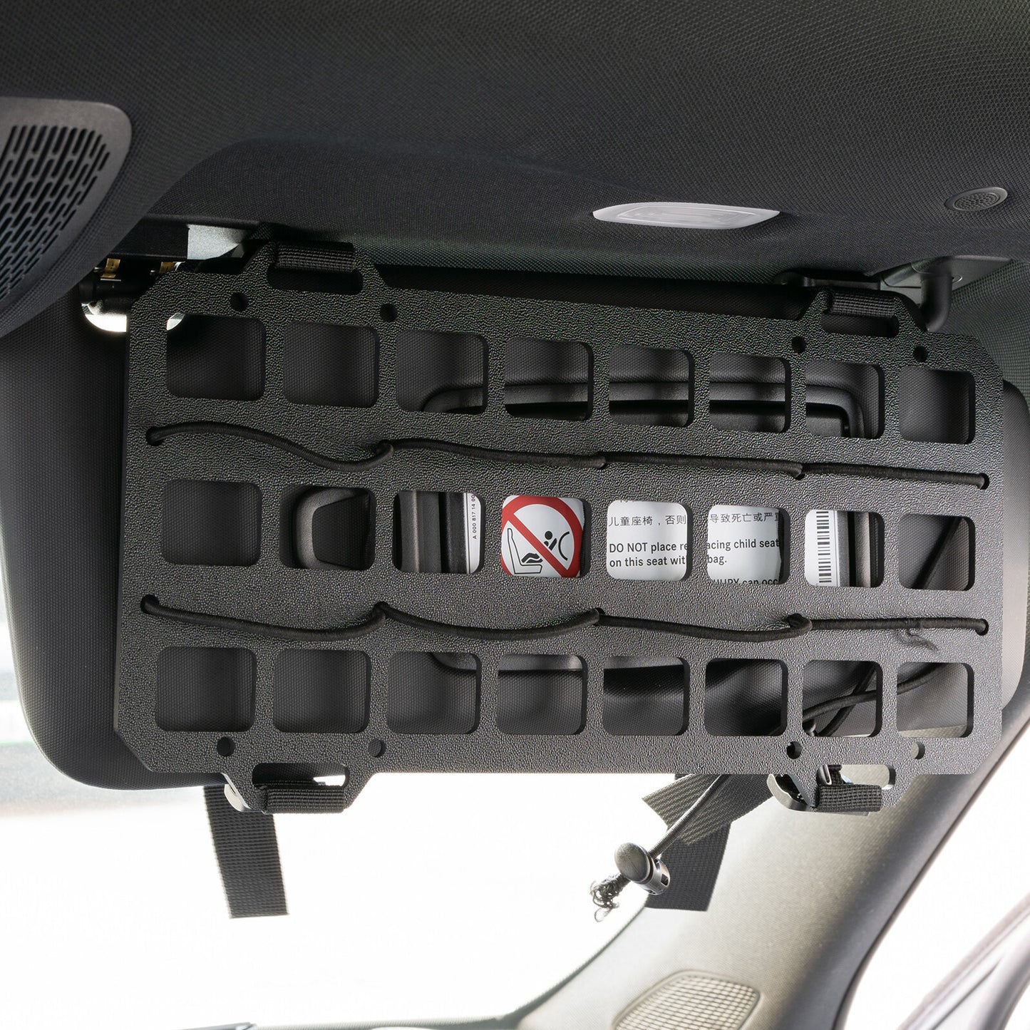 ya 2 7.14 Vehicle MOLLE Panel Car Visor Organizer Storage Rack Rigid Tactical Mount Board