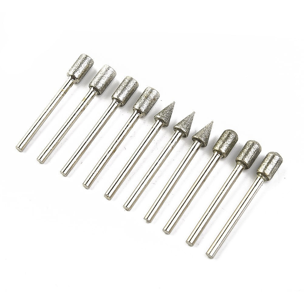 ya 17 Electroplated Burr Drill Bits Carving Engraving Cutting Polishing Metal