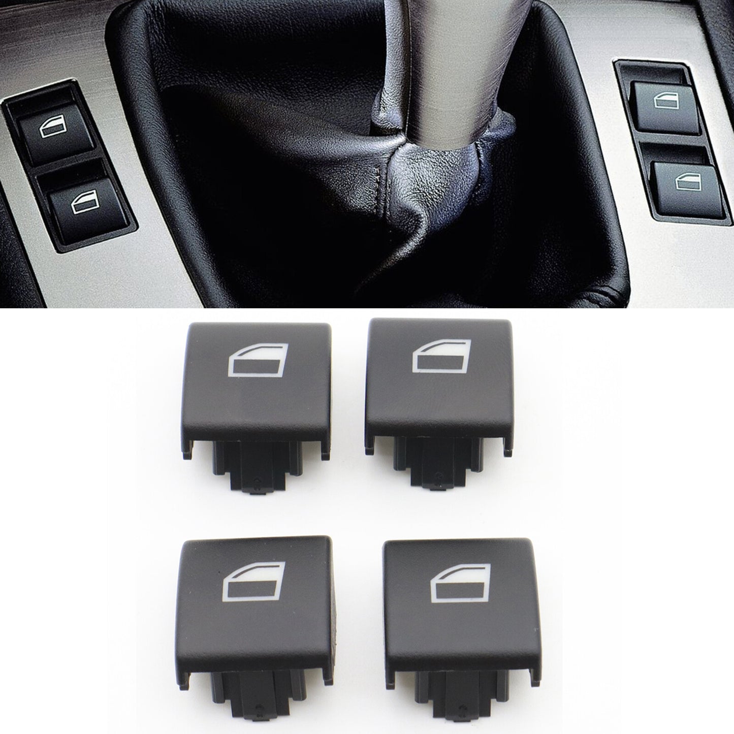 ya 13 4PCS for BMW E46 Window Switch Button Cap 323i 325i 330i M3 328i 323ci 325ci