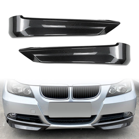 ya 4 6.17 Front Bumper Lip Aprons Carbon Black for BMW 3 Series E90 E91 320i 330i 2005-08