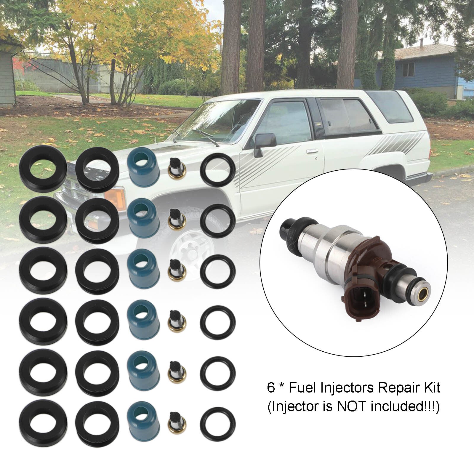 ya 1 8.5.1 6PC Fuel Injector Repair Seal Rebuild Kit for 3VZE 1988-95 3.0L Truck U1