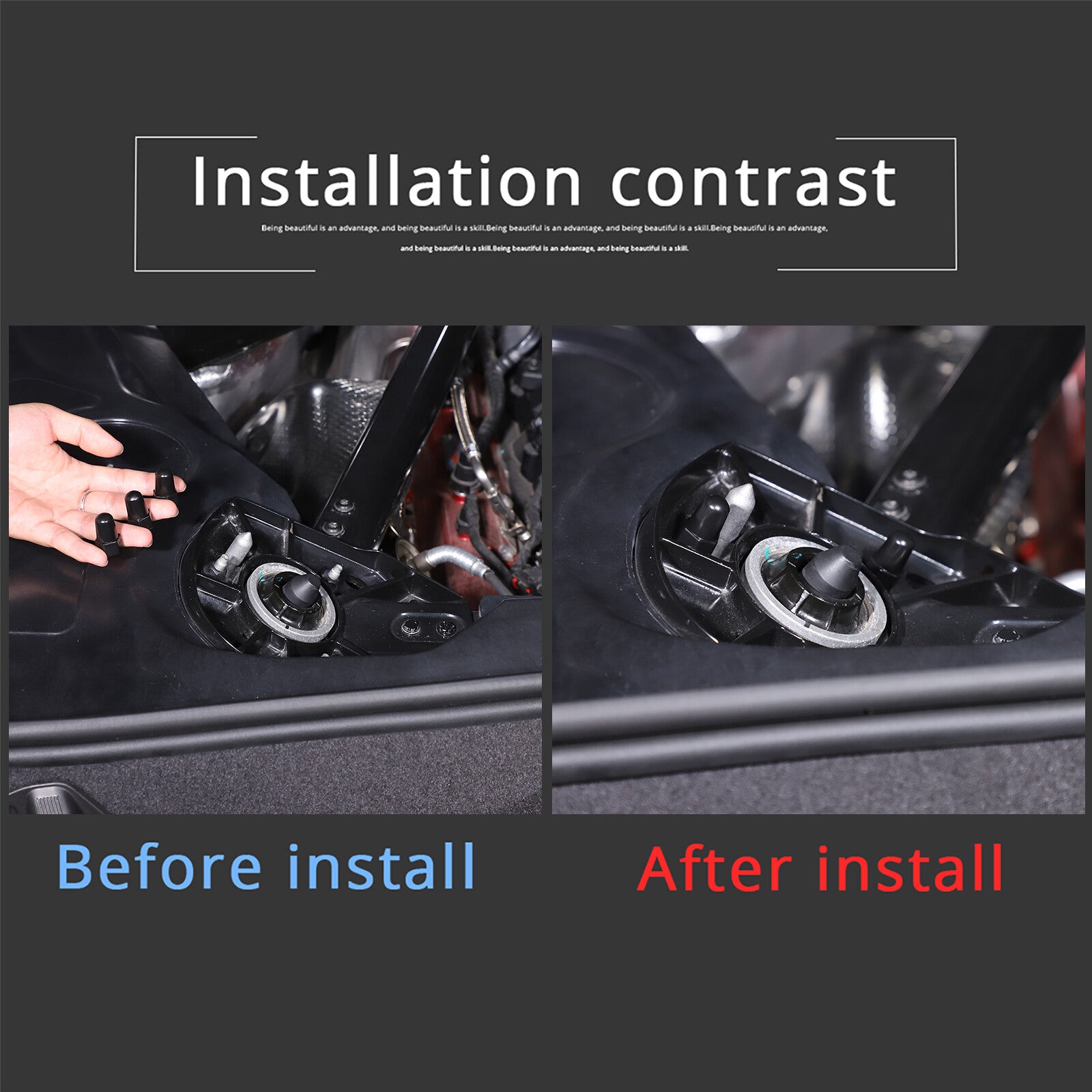 ya 1 8.5.2 Engine Fuel Rail Covers Pair LH and Right Hand for 2014 - 2019 for Corvette C7 Silver Alloy